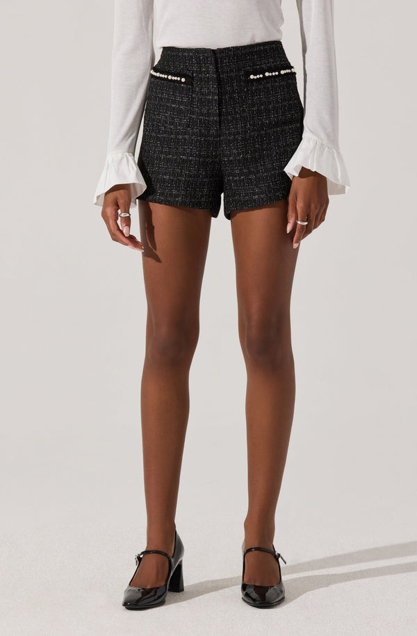 melt the lady tweed short pants wh×bk melt the lady tweed short pants wh×bk Winter Spring White