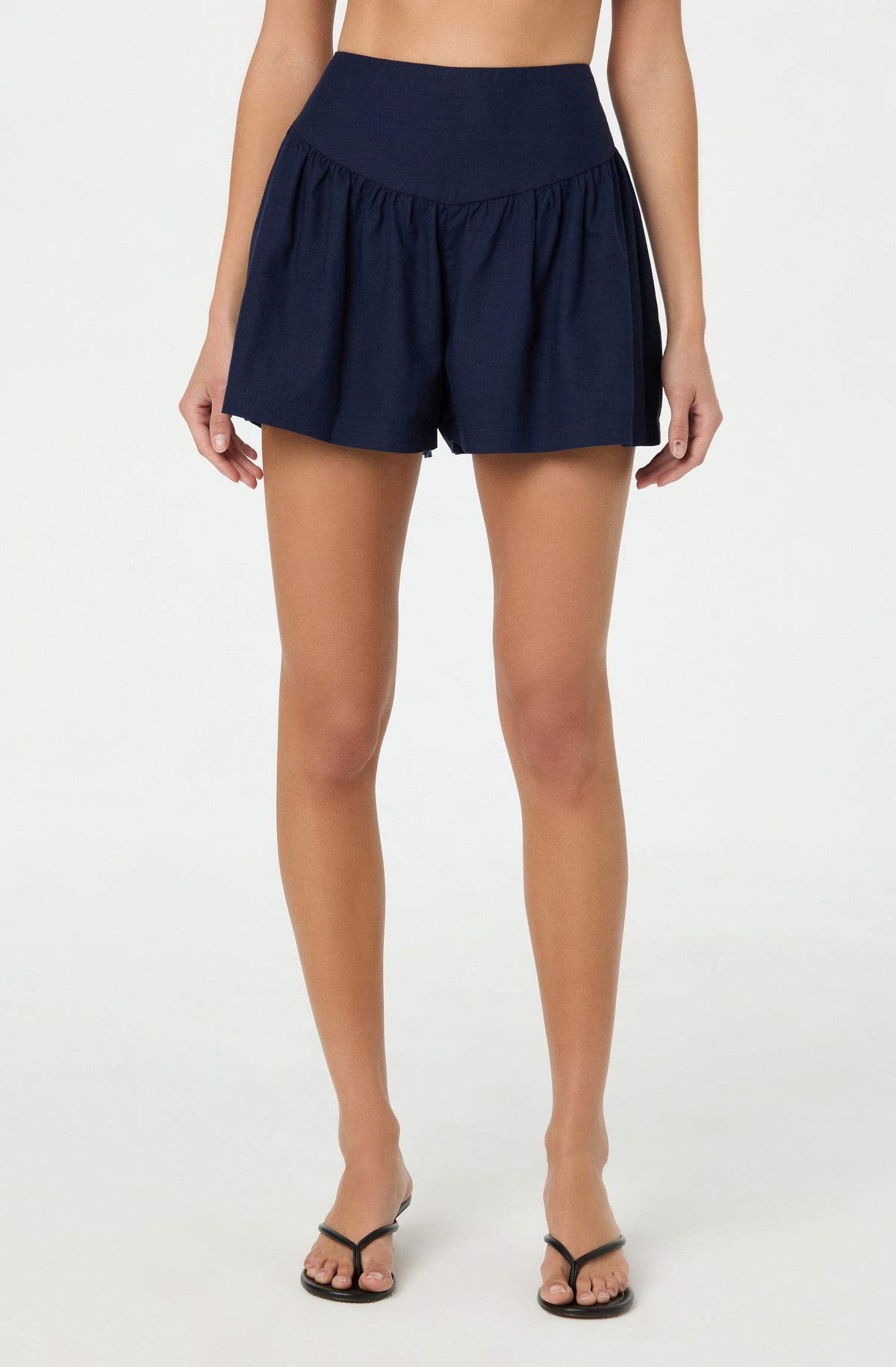 Linen-Blend Flared Shorts– ASTR the Label
