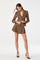 Sticky add to cart - Plaid pleated Flared Shorts