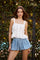 Sticky add to cart - Kailey Floral Gingham High-Rise Bubble Shorts
