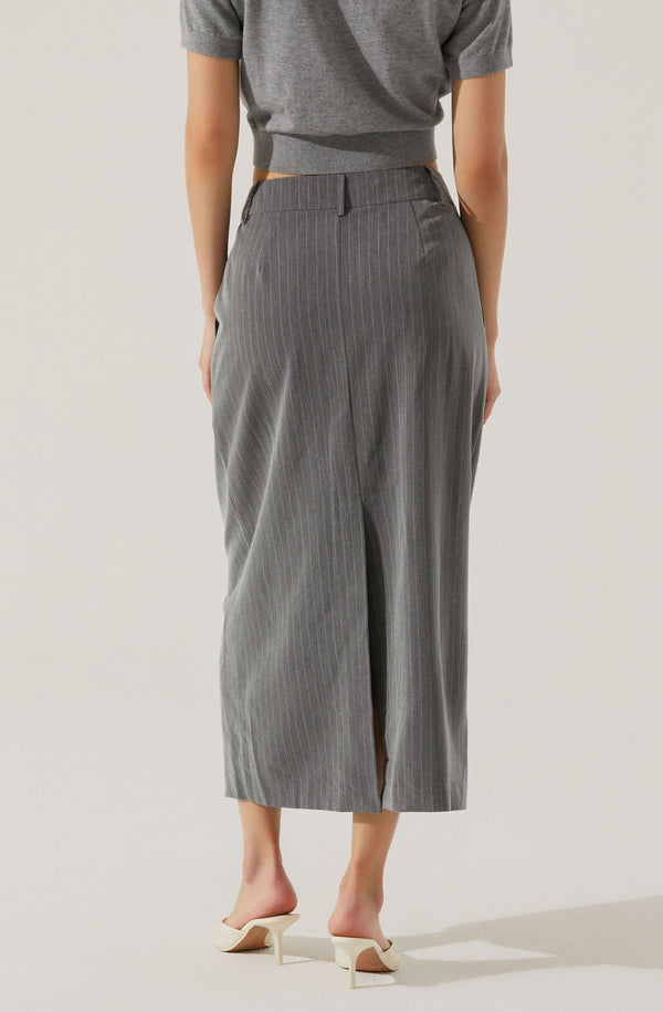Pinstripe Asymmetrical Waist Skirt - ASTR the Label