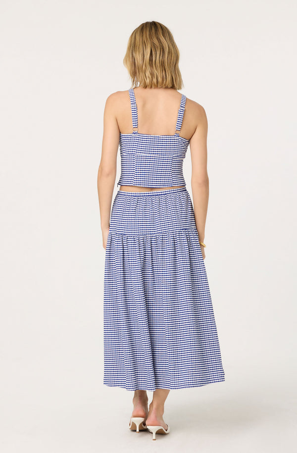 fire fairy dress Drop Waist Gingham Midi Skirt