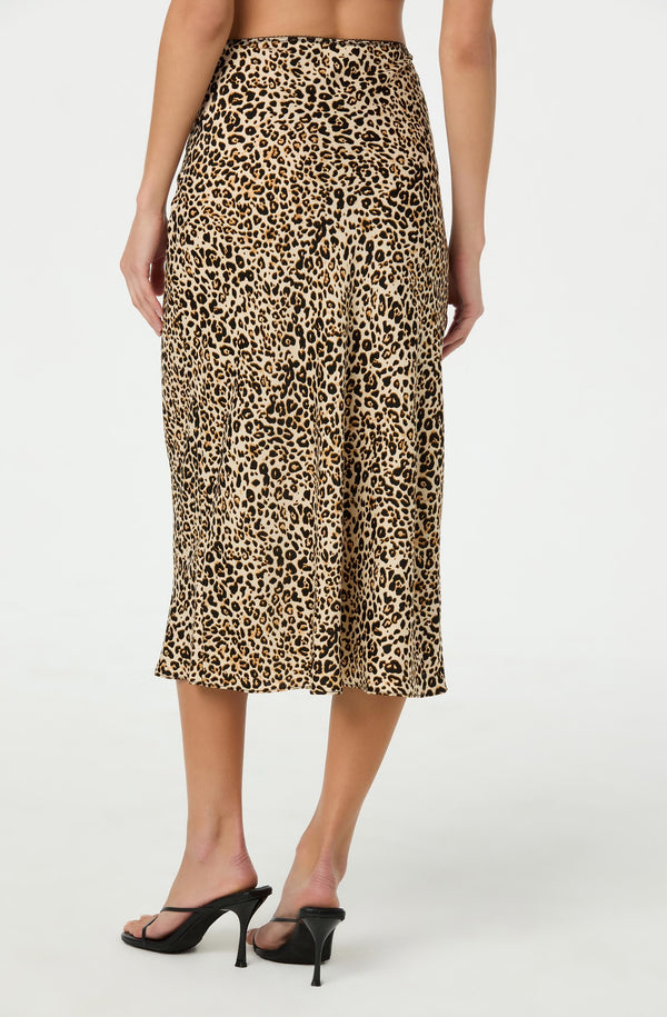 新品‼︎ Spick and Span オブラダLEOPARDPRNTSKIRT Satin Leopard Print Midi Skirt - ASTR the Label