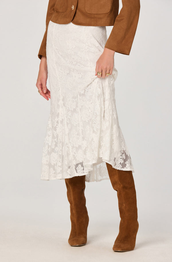 Lace Godet Midi Skirt - ASTR the Label