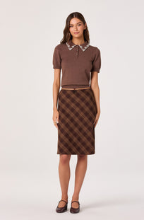 Plaid A-line Slip Skirt ASTR the Label