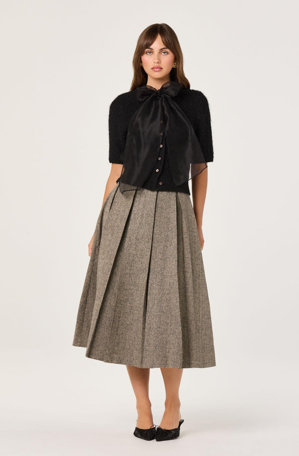 Wide Pleat Midi Skirt ASTR the Label