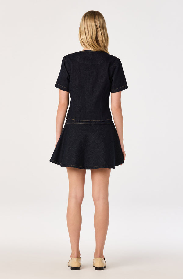 Lennon Flared Denim Mini Skirt - ASTR the Label