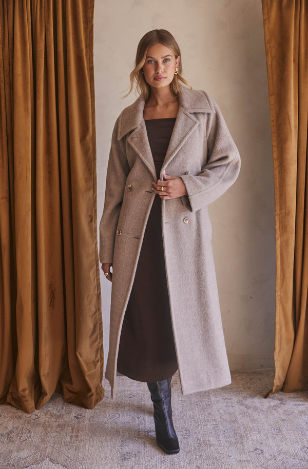 Seeley Double Breasted Longline Coat - ASTR the Label