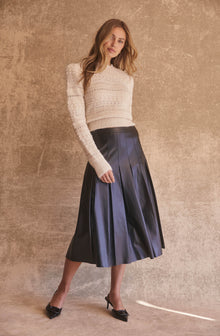 Vena Pleated Faux Leather Skirt– ASTR the Label