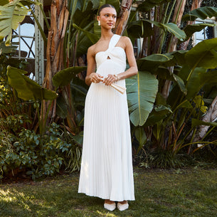 Emerys Pleated Metallic Floral Maxi Dress - ASTR the Label