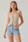 Lace Up Floral Cami Top
