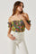 Off Shoulder Floral Ruffle Corset Top