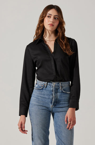 Tie Back Corset Button Up Top