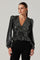 Plunge Sequin Peplum Long Sleeve