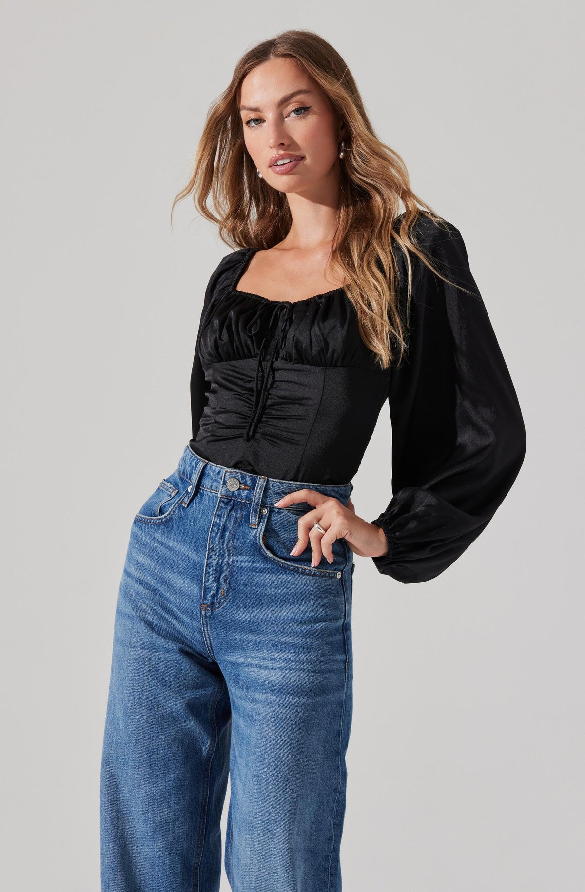 Paola Sweetheart Bustier Puff Sleeve Top – ASTR The Label