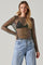 Sequin Mesh Long Sleeve Top