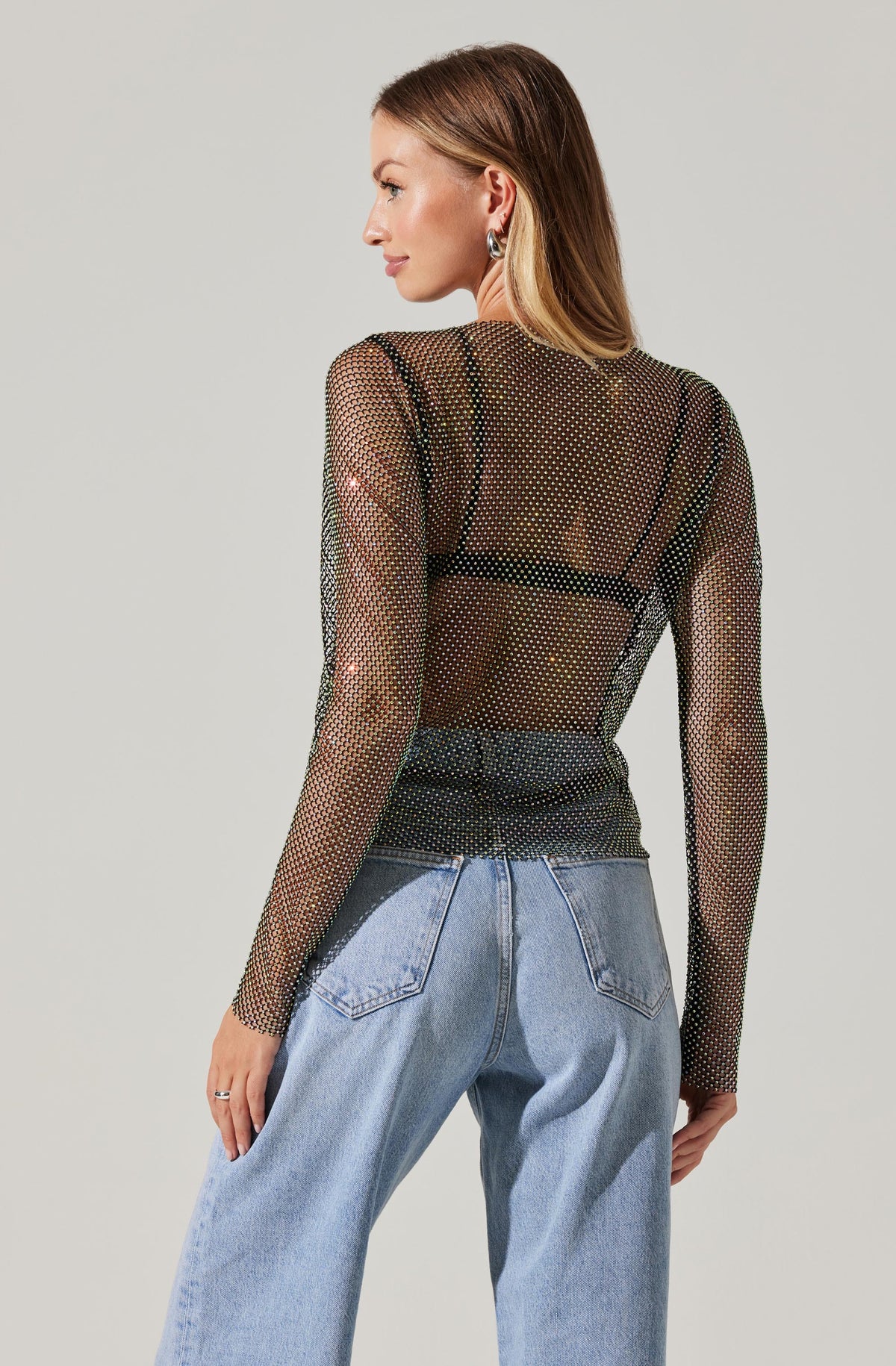 Sequin Mesh Long Sleeve Top – ASTR The Label