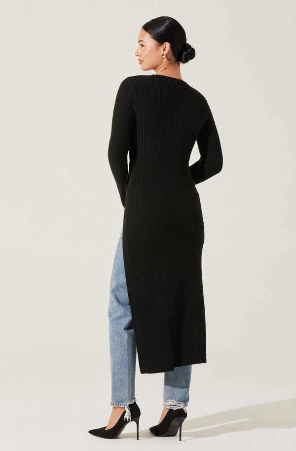 chinese dress ladies Collared Button Down Shirt Sweater Midi Dress - Small / Green main image 1