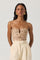Sticky add to cart - Dahlea Linen Strapless Leopard Top