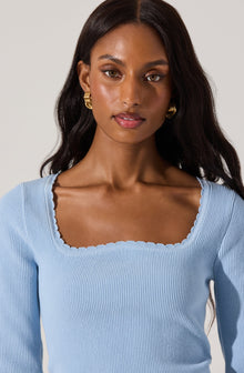 Jazzy Gingham Scalloped Ponte Top | Kate Spade Outlet | Kate