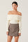 Sticky add to cart - Foldover Ribbed Off Shoulder Sweater