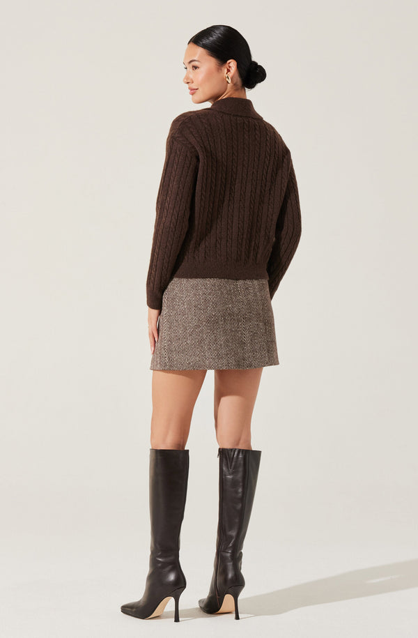 トップス BoTT MARLED KNIT POLO / BROWN Corey Short Sleeve Knit Polo - Brown Marl – Nobl