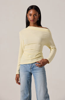 ◆ETRE AU SOMMET ◆ Shirring Off Shoulder Long Sleeve Top Ch AT18683_YELLOW_5_b7fd0739-7c25