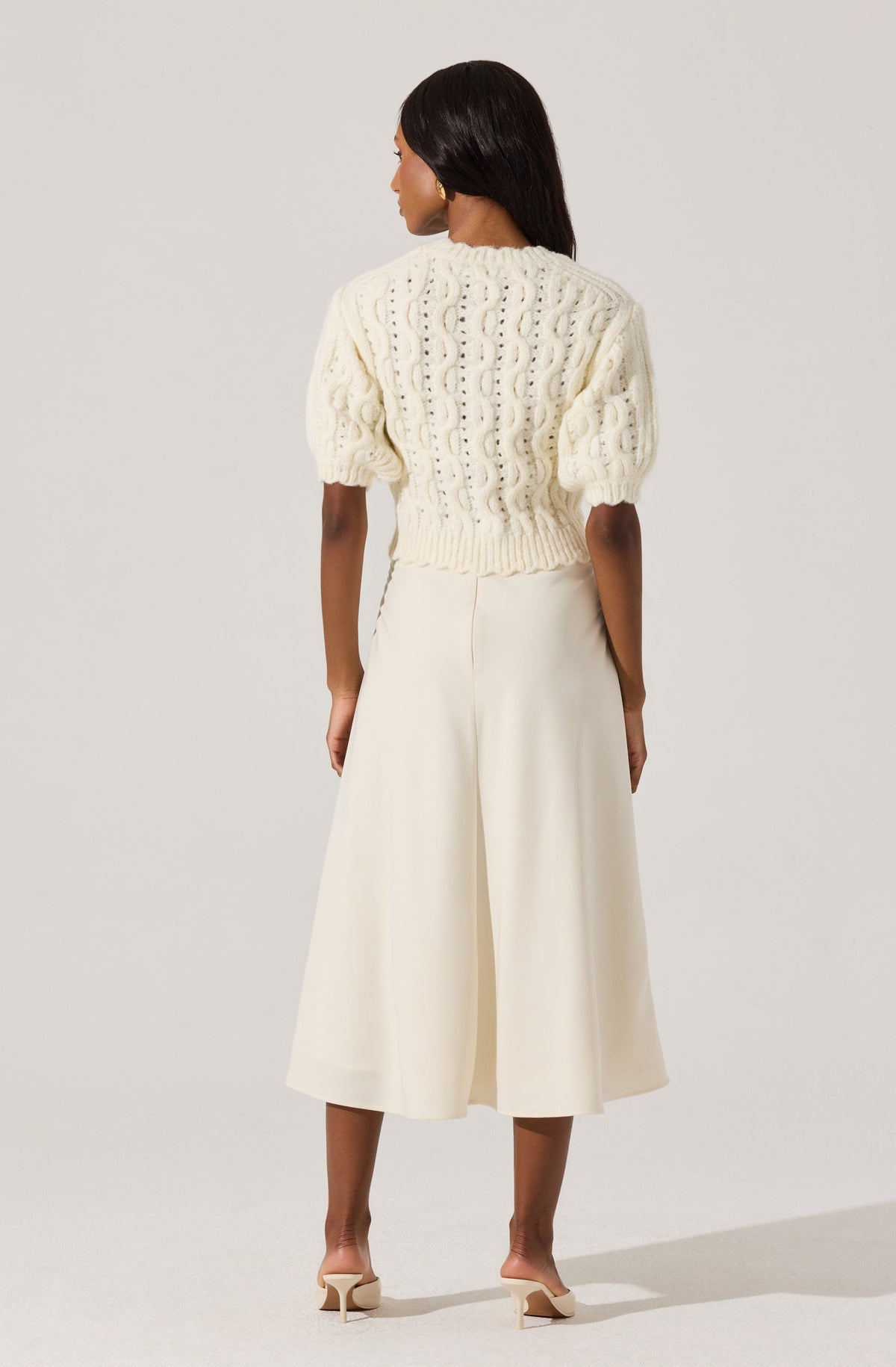 Bow Detail Cable Knit Cardigan– ASTR the Label