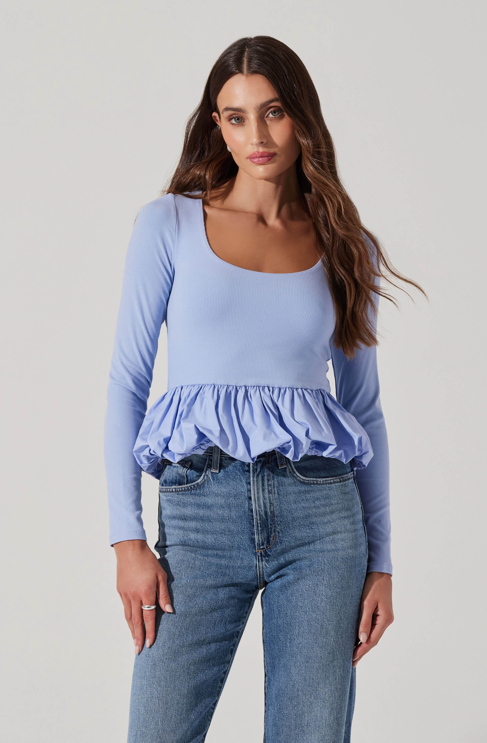 Bubble Hem Peplum Top– ASTR the Label