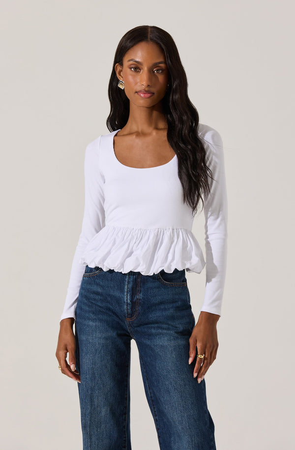 トップス prank project Voluminous Sleeve Peplum PRANK PROJECT(プランク プロジェクト)｜ボリュームスリーブペプラム