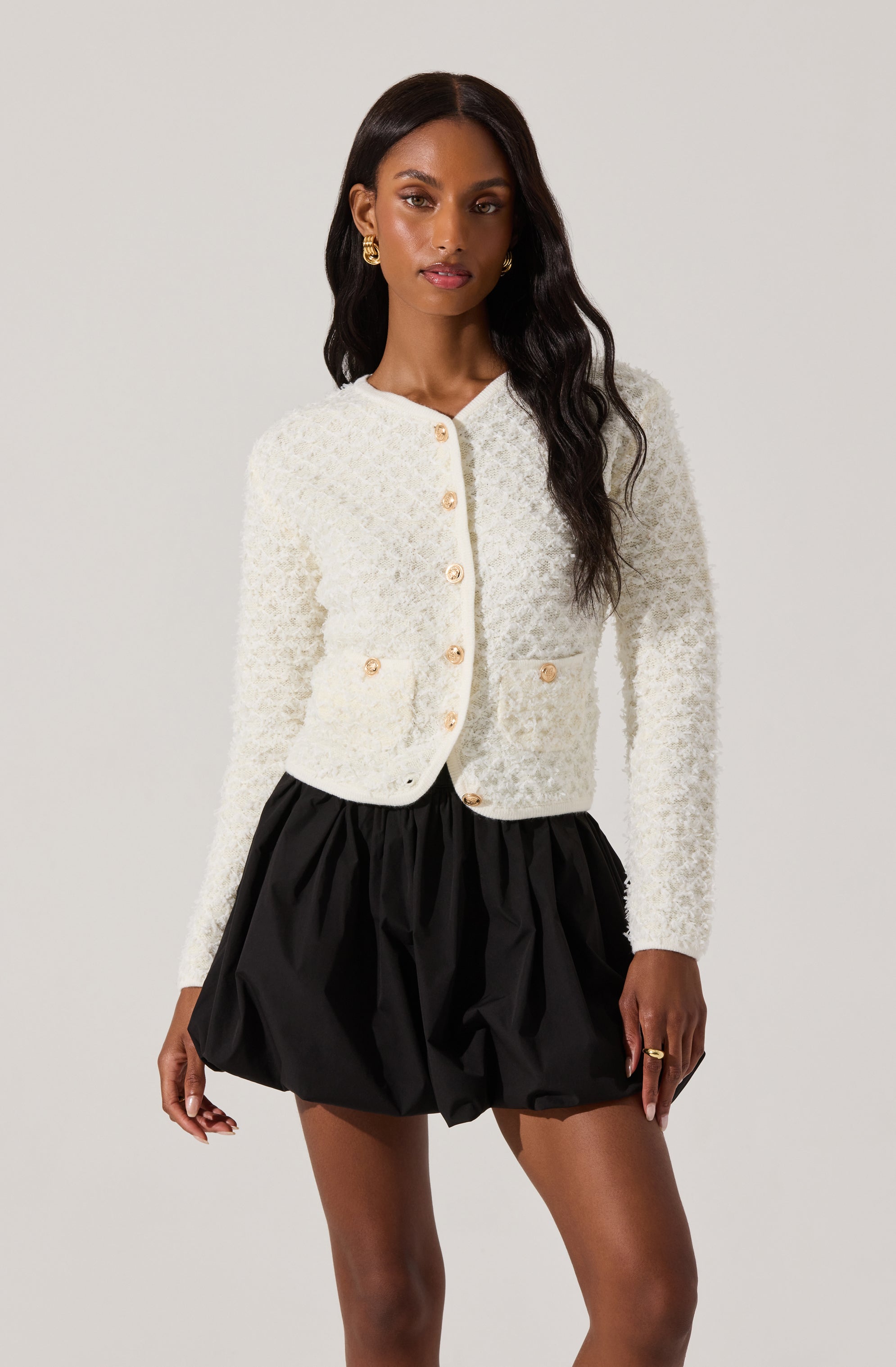 Textured Patch Pocket Cardigan