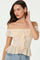 Sticky add to cart - Lace Off Shoulder Ruffle Top
