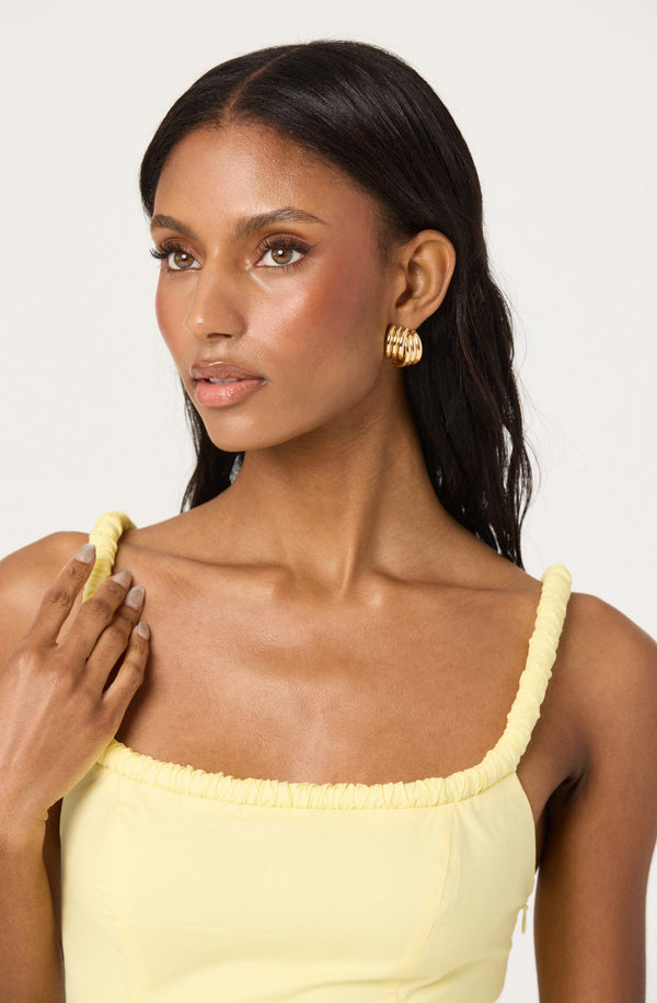 Sleeveless Bubble Hem Peplum Top - ASTR the Label