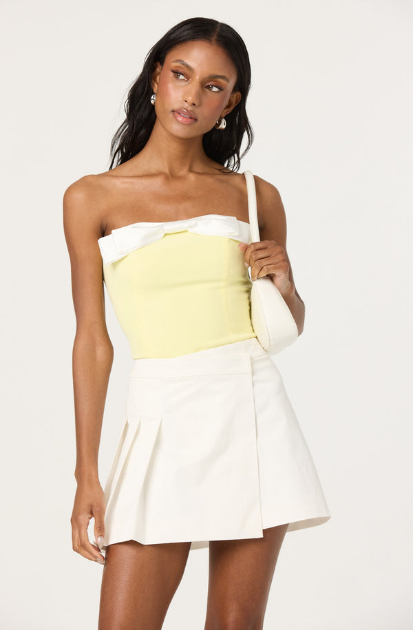 【即日発送】Bicolor ribbon tops Contrast Bow Strapless Top - ASTR the Label