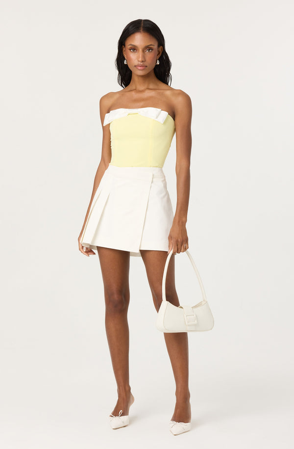 Contrast Bow Strapless Top - ASTR the Label