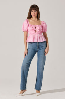 トップス baseball63 heart button peplum tops Amazon.com: Womens Tops Sweetheart Neck Puff Sleeve Button