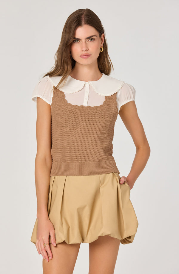 Peter Pan Collar Sweater Top - ASTR the Label