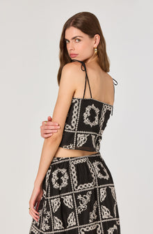 Tie-Strap Embroidered Cutwork Top– ASTR the Label