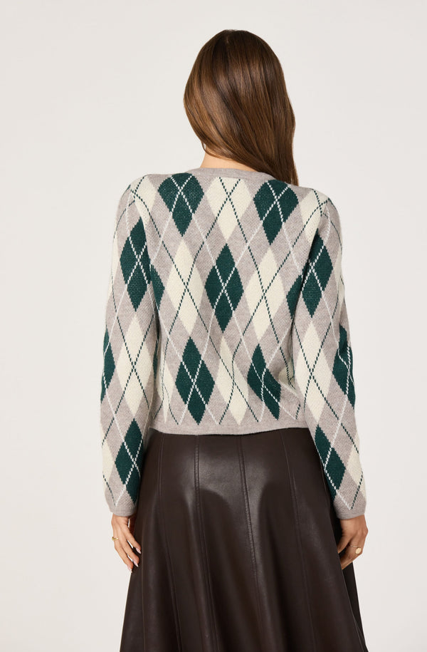 Argyle Long Sleeve Cardigan - ASTR the Label