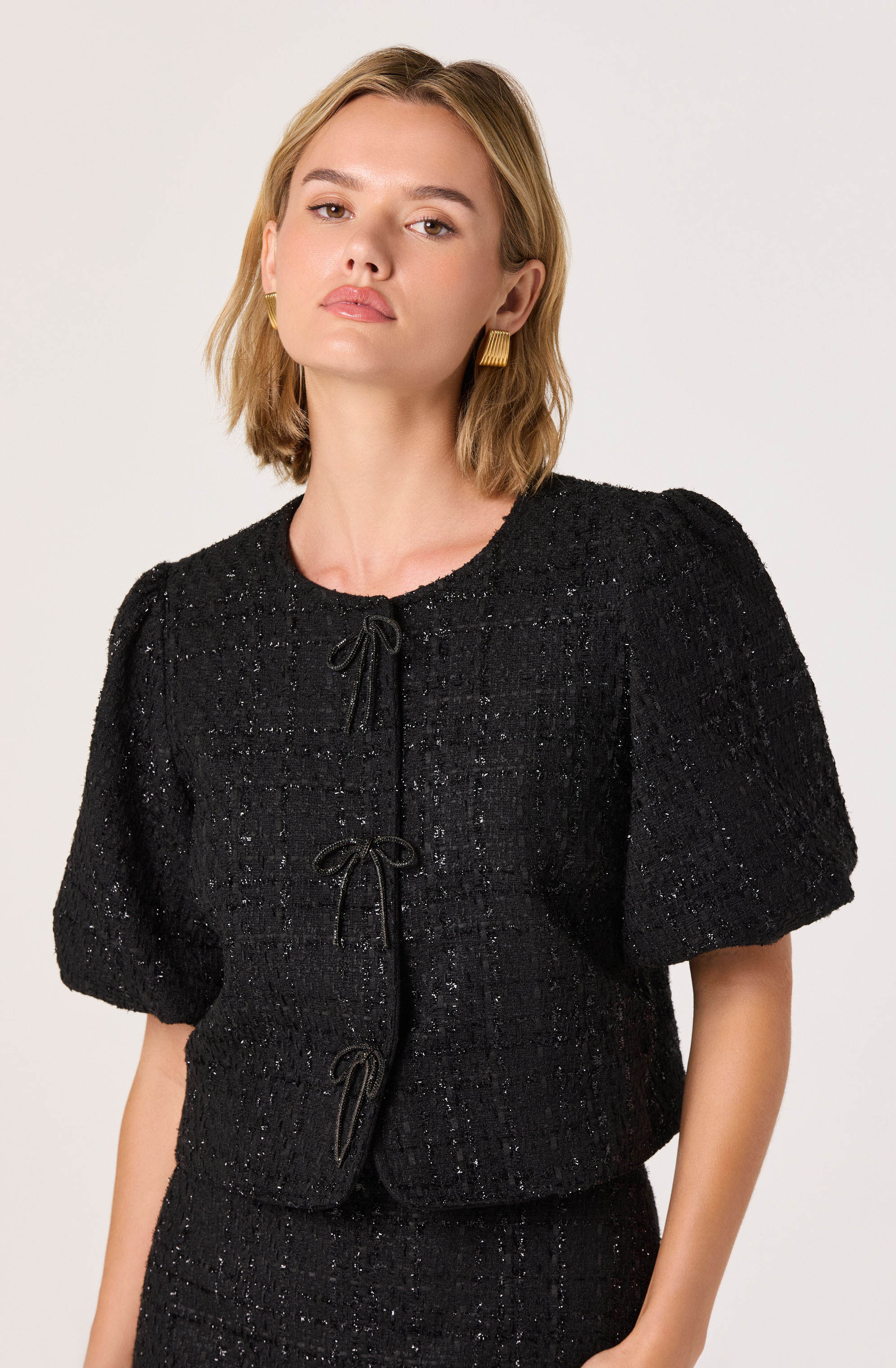 MIX TWEED PUFF SLEEVE JACKET CLANE（クラネ）の「【CLANE/クラネ
