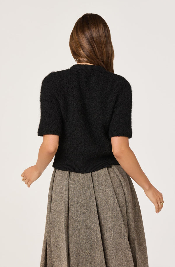 Organza Bow Short Sleeve Cardigan - ASTR the Label