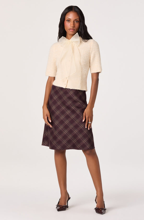 Organza Bow Short Sleeve Cardigan - ASTR the Label