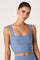 Sticky add to cart - Shaylla Ribbed Square-Neck Cropped Tank