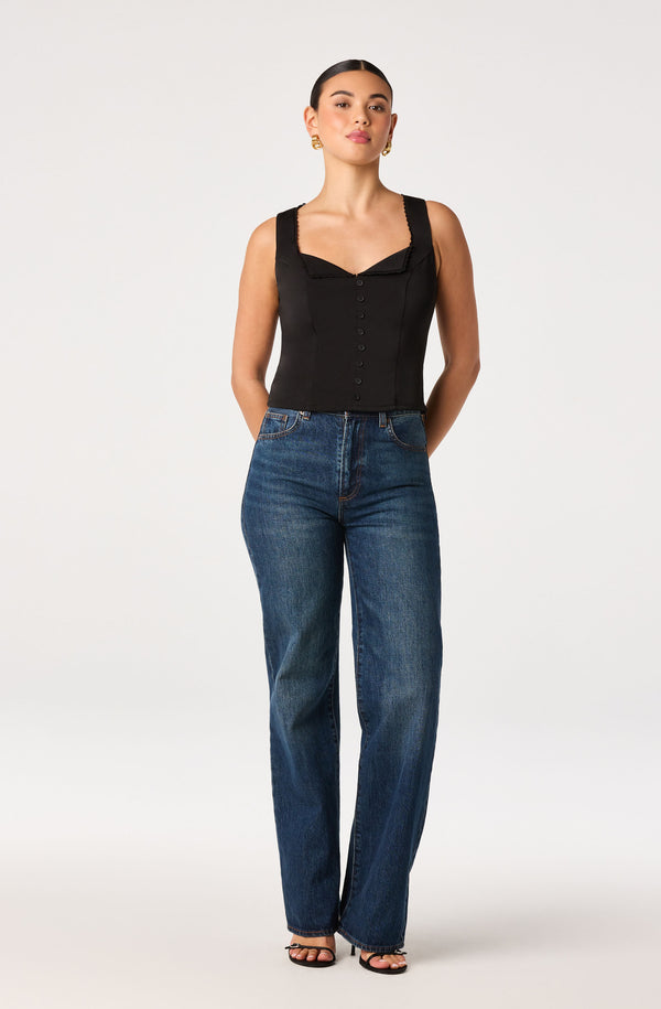 Maddison Scalloped Crochet Trim Tank - ASTR the Label