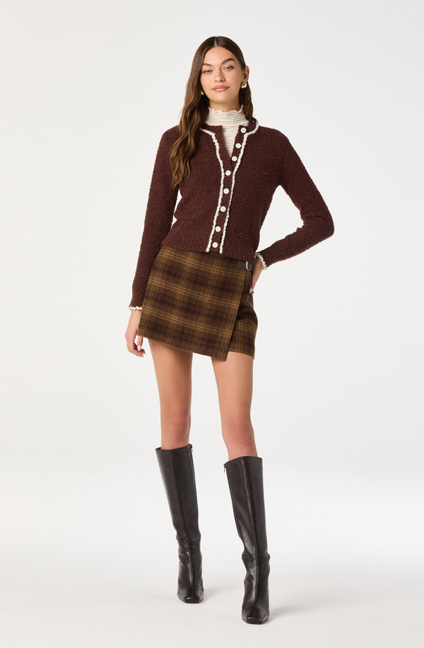 Contrast Stitch Textured Cardigan - ASTR the Label