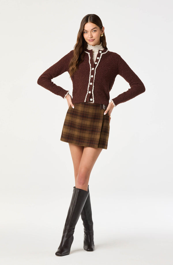 Contrast Stitch Textured Cardigan - ASTR the Label