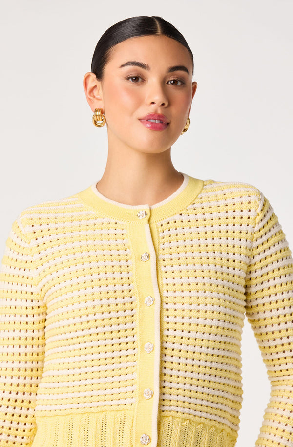 Karly Striped Open Knit Cardigan - ASTR the Label