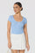 Sticky add to cart - Lina Ruffle Trim Ribbed Sweater Top