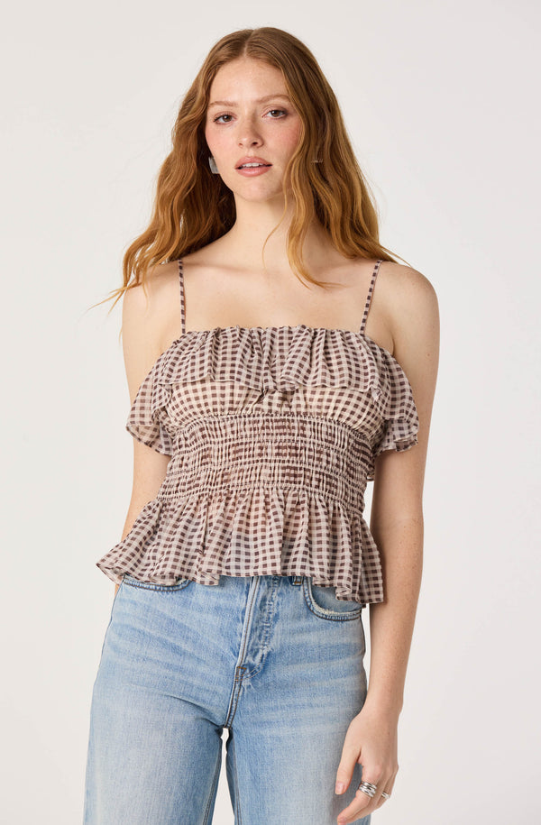 Carmelitha Smocked Ruffle Peplum Top - ASTR the Label