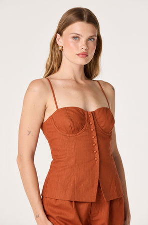 ☆Eaphi CLASSIC WAVE WOOL BUSTIER☆ライトブラウン Koda Linen Bustier Crop Top - ASTR the Label